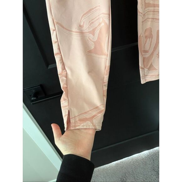 Gymshark GS Power Bottoms Light Pink Marble Print Gym Pants Joggers High Waist S - Picture 4 of 7